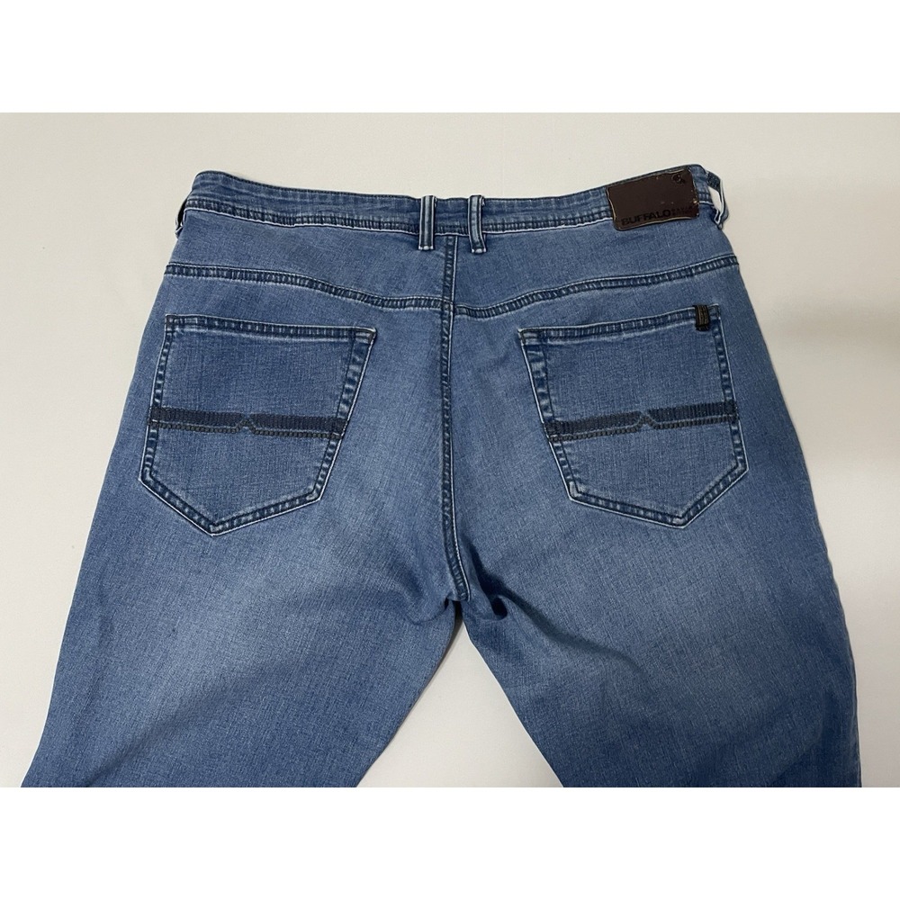 Buffalo David Britton Axel Jeans Mens 36x34 Slim Stretch Straight Light Wash - Picture 3 of 7